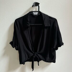 Black Urban Outfitters tie-up crop top